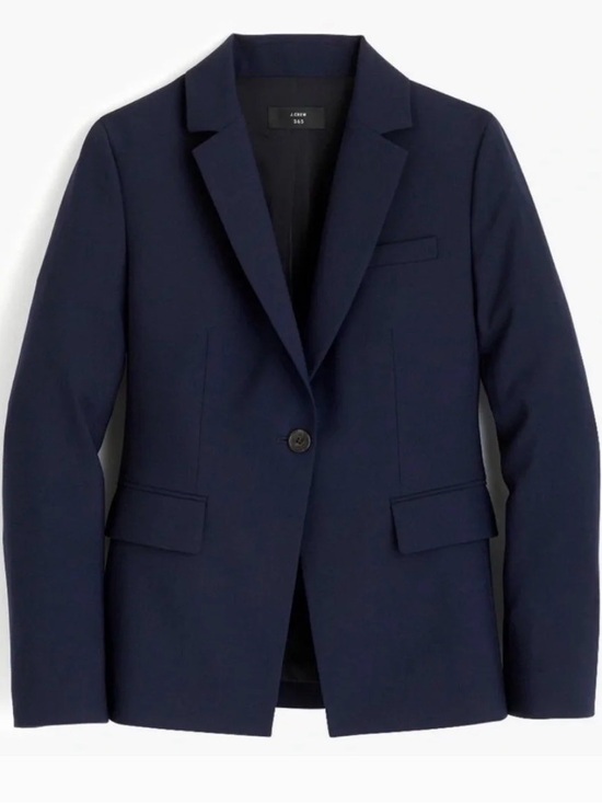 J. Crew Jackets & Blazers - J. Crew Women 365 Wool Blend Blazer Single Button Navy Blue Size 2 Preppy